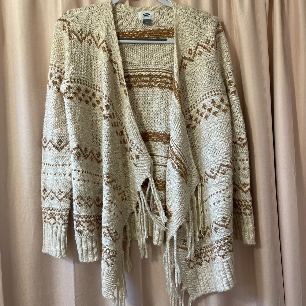 Old Navy Sweater Cardigan with Tassel Fringe